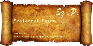 Szeleczki Petra névjegykártya